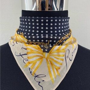 Fendi Roma Bow & Polka Dot Silk Scarf